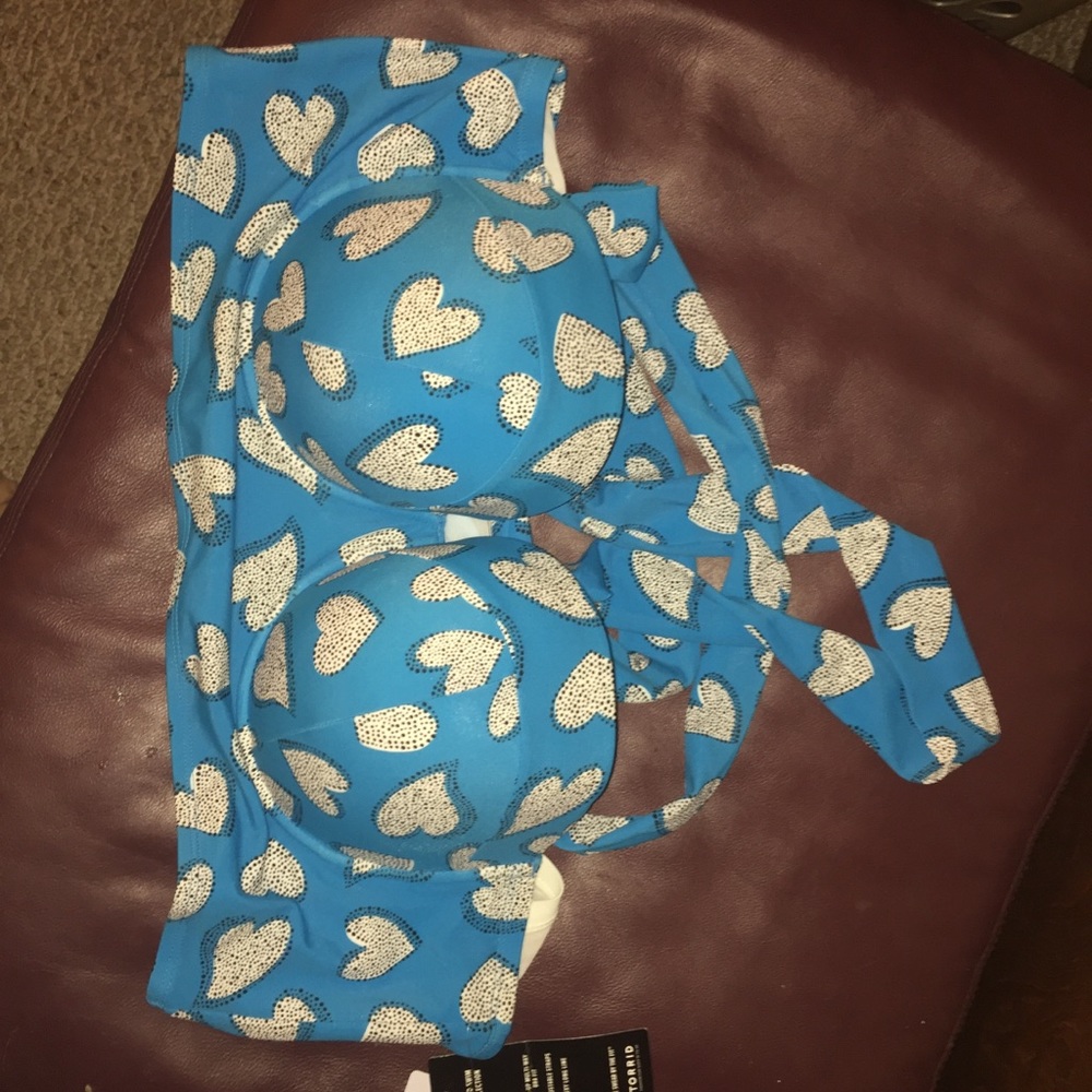 Torrid Blue hearts bathing suit top